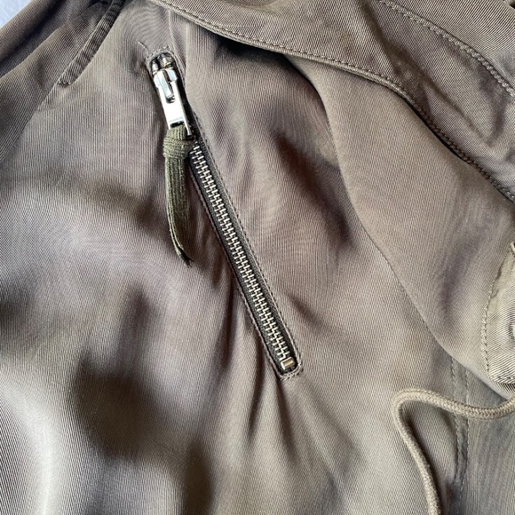 AllSaints Portere Parka Jacket · Army Green Lyocell Drape Hooded Coat · W's Sz 4 - Picture 2 of 15